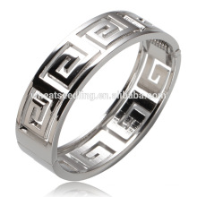 new arrival electroplating silver hollow stand metal latest design vogue jewellery bangle